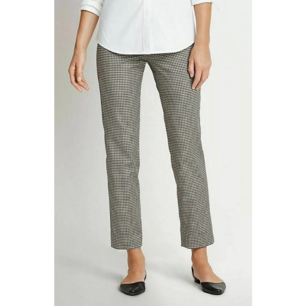 J. Jill Gingham Printed Slim Cropped Pants 2P